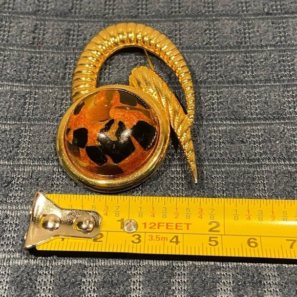 Beautiful Vintage Brooch With Tiger Eye Stone - Picture 4 of 7